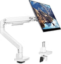 Heavy Duty Single Monitor Arm for 17-49 Inch,Holds 44 lbs, White | Ultrawide Monitor Mount, Adjustable Gaming Desk Mount for 75/100 Vesa Mount by Pegzone