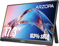 ARZOPA 17.3" Portable Monitor, 1080P FHD 103% sRGB IPS Gaming Monitor Laptop Monitor with Built-in Kickstand HDMI USB C External Screen for PC Mac Phone Xbox PS5 - A1M by ARZOPA