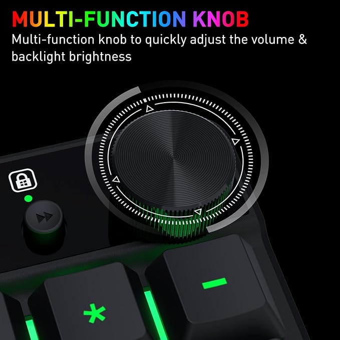 Redragon K521-E Gaming Keyboard with Knob, RGB 104 Keys Wired Keyboard | Mechanical Feeling Keyboard, 12 Multimedia Keys, Anti-Ghosting, Programmable Software, Compatible with PC, PS4/5, Xbox - Image 4