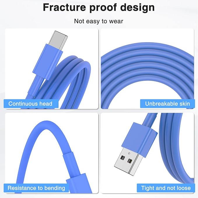 Car Carplay Cable for iPhone 16 15 Pro Max 15 Plus Car Charger, 6FT USB to USB C Cable for Car Charger Adapter, Carplay USB C Cord Accessories Charging for iPad 10th Gen/iPad Pro Air 5th-DarkBlue - Image 7