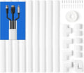 153in Wall Cable Hider, Cord Hider to Hide 3-4 Cords, TV Wire Hider for Wall, Cable Management Kit, Cable Raceway White, Paintable Cable Concealer, 9 x L17in x W1.18in x H0.6in by ZhiYo
