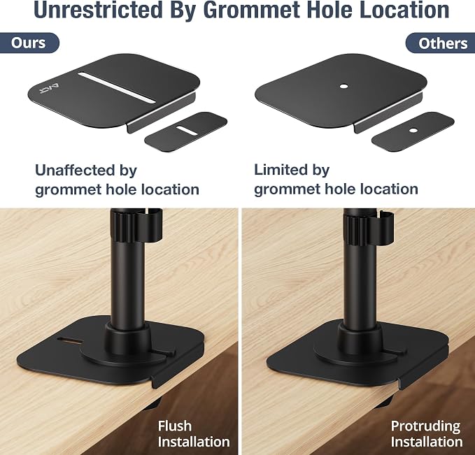 AVLT Dual 49 Inch Stacking Monitor Heavy-Duty Pole Mount - Black | Stack 44 lbs Super Ultrawide Screens Pole Height Tilt Swivel Rotate Adjustment C-clamp Grommet Mounting Base VESA Compatible - Image 6