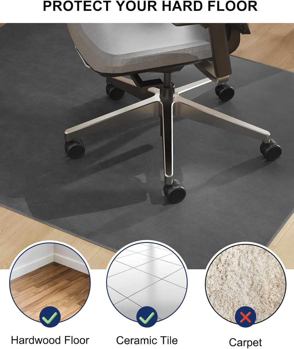 SALLOUS Chair Mat for Hard Floors, 60"x71" Washable Chair Mat Under Desk, Smooth Rolling Desk Chair Mat, Anti Slip Hard Floor Protector, Noise Reducing Desk Rug for Home Office Chair (Dark Gray) - Image 4