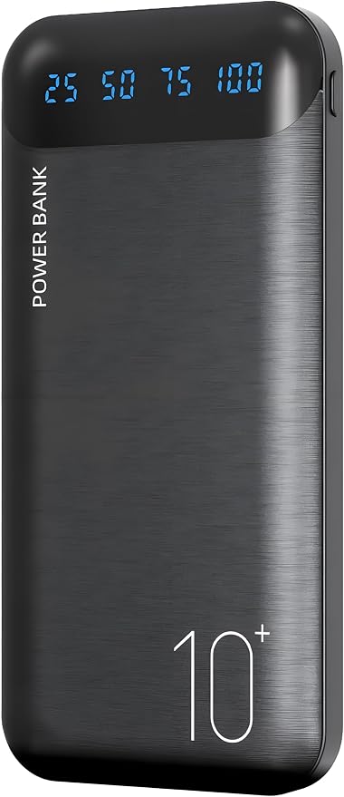 YOBON Power Bank 10000mAh Portable Charger Slim Battery Pack with 2 USB 2.4A Outputs and USB C in/Out Compatible with Huawei iPhone 16 15 14 13 12 iPad Samsung Galaxy S20 Android Tablet by YOBON