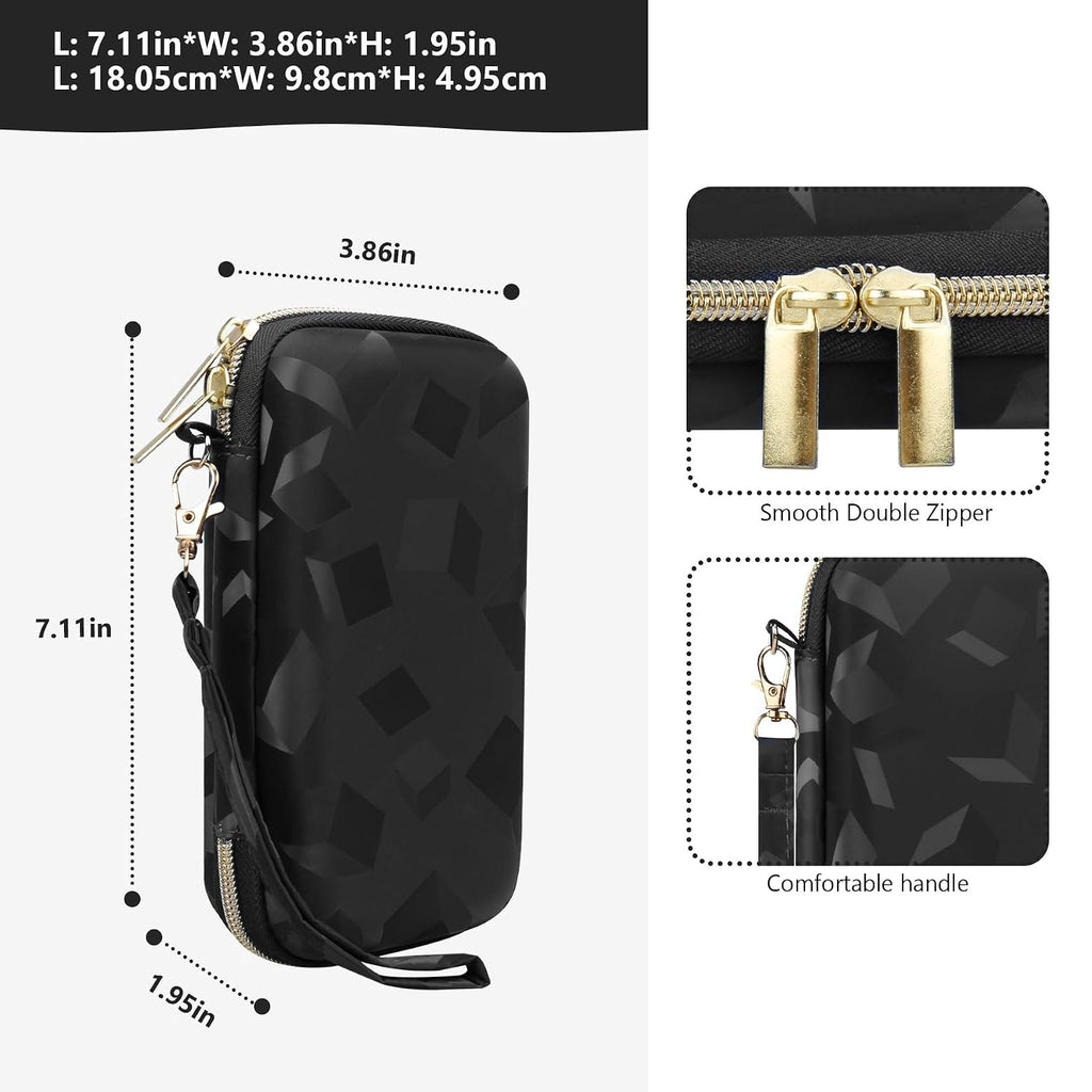 Supmay Hard Carrying Case Compatible with Nintendo DS Lite NDSL, Gameboy Advance Games Storage Holder Travel Bag with Mesh Pocket for USB Charging Cable, Stylus, Earphones, Game Cartridge, Black - Image 3