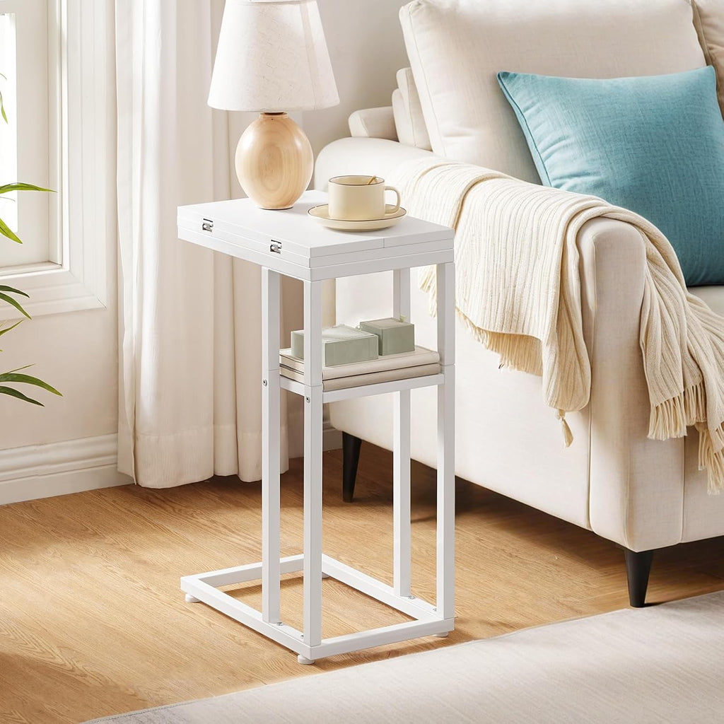 HOOBRO Foldable C Shaped End Table, C Shaped Side Table with Storage Shelf - Image 5
