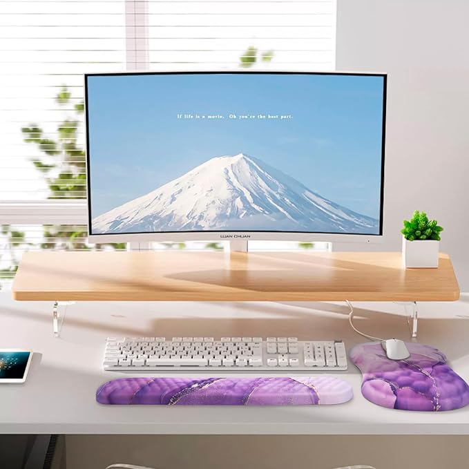 Ergonomic Mouse Pad with Wrist Support and Keyboard Wrist Rest Set | Memory Foam Wrist Cushion, Non-Slip PU Base, Massage Design, Relieves Wrist Pressure for Work, Gaming & Office Use - Image 6