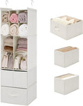 GRANNY SAYS Hanging Closet Organizer, 3 Drawers, 6 Shelves, Beige | Hanging Closet Organizer with 3 Different Drawer Designs, 6 Shelves & Reinforced Structure for Organized Small Spaces by GRANNYSAYS