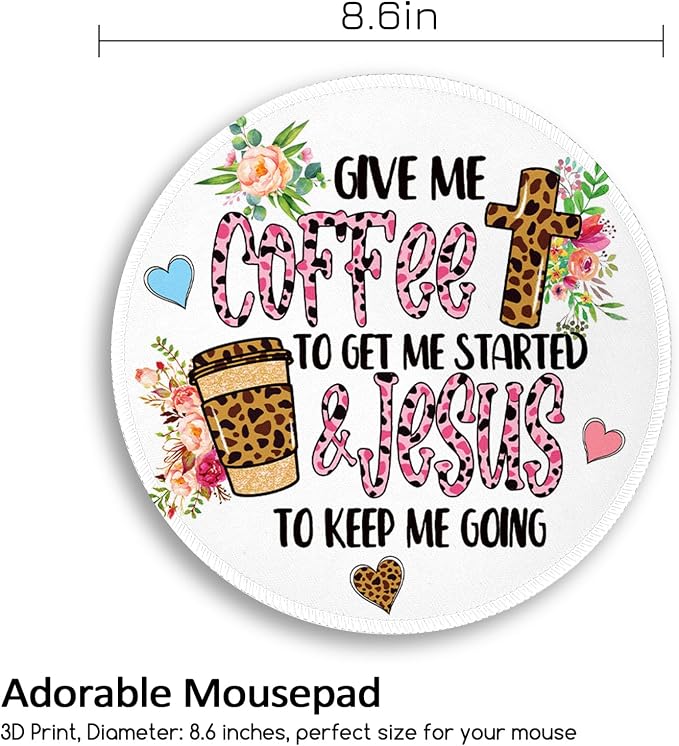 Funny Work Mouse Pad, Small Round Mousepad for Desk, Laptop | Mini Travel Wireless Mice Pad for Computer, Office Accessories, Coworker Gifts, 8.6 x 8.6 inch - Image 4