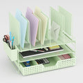 LEKETREE Green Desk Organizer, Office Organization with Vertical File Holder, File Organizer with Drawer and Pen Holder, Desk Accessories and Workspace Organizers for Home Office (Green) by Stylishworkspaceeffortlessorganization