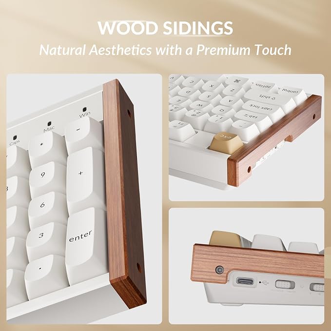 Keychron K10 HE Full-Size Hall Effect Keyboard Wireless, Rapid Trigger | Hot-Swappable Magnetic Switches Adjustable Actuation 2.4 GHz Bluetooth USB-C PBT Keycaps QMK Custom RGB Aluminum Wood Frame - Image 6