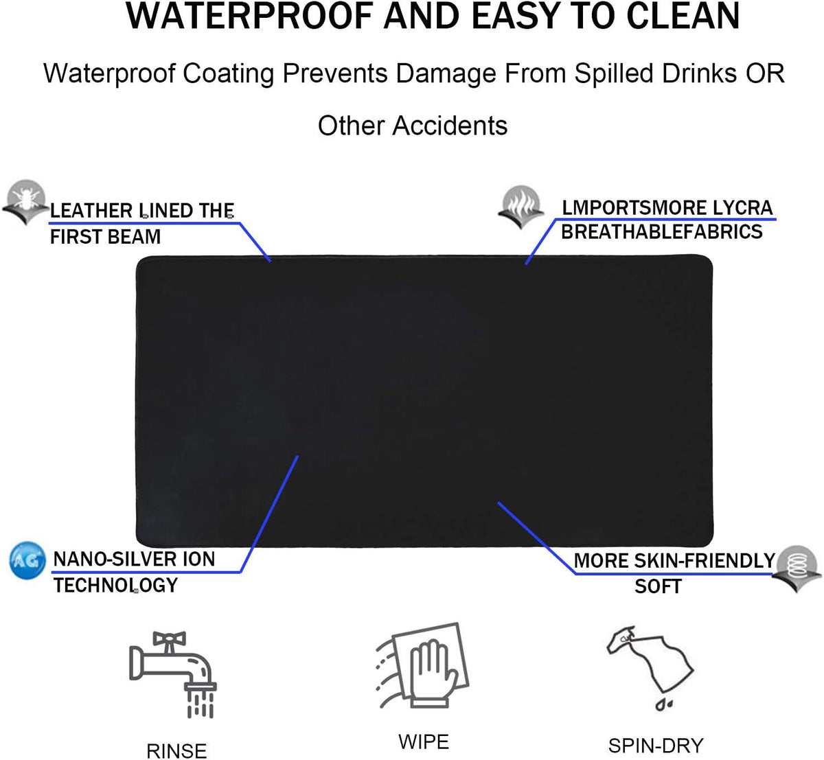 Large Gaming Mouse Pad, Extra Large Big Mouse Pad with Stitched Edge - Image 4