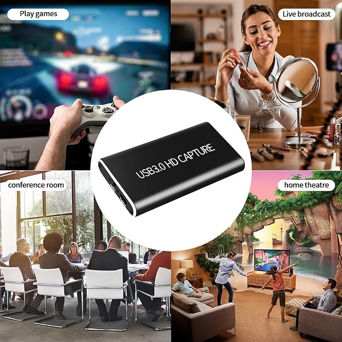 HDMI Video Capture Card, VSVABEFV Audio Video Capture Card, HDMI to Type-C/USB 3.0 HDMI Video Capture Device, Full HD 1080P for Live Broadcasting Gaming Streaming Video Conference. - Image 6