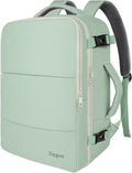 Taygeer Carry On Backpack, 35L Travel Backpack for Women Airline Approved | Cute Underseat Personal Item Travel Bag with Shoe Compartment, Casual Daypack Gifts for Friend Weekend, Green Beige by Taygeer
