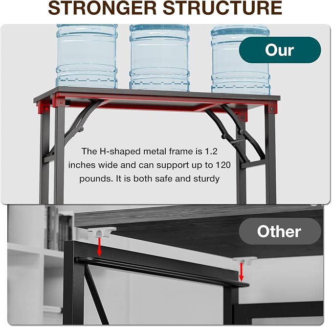 TEMI Small Computer Desk Folding Table - No Assembly, Compact 35.8" Foldable Desk with Power Outlets & USB Charging Port, Portable Small Office Desk, Ideal Mini Study Table, Marble Greige - Image 9