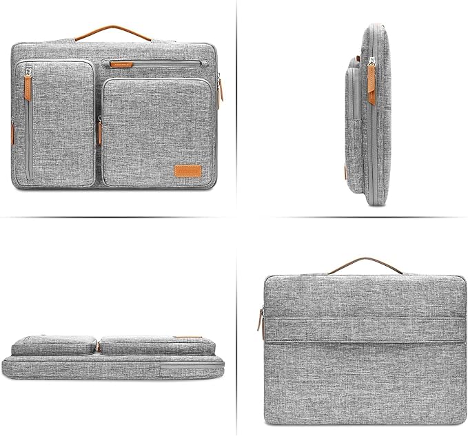 MOSISO 360 Protective Laptop Case 16 inch, 15-15.6 inch Laptop Sleeve | Compatible with MacBook Pro 16, HP Acer Dell Lenovo ASUS, Side Open Carrying Case with 4 Zipper Pockets, Gray - Image 9