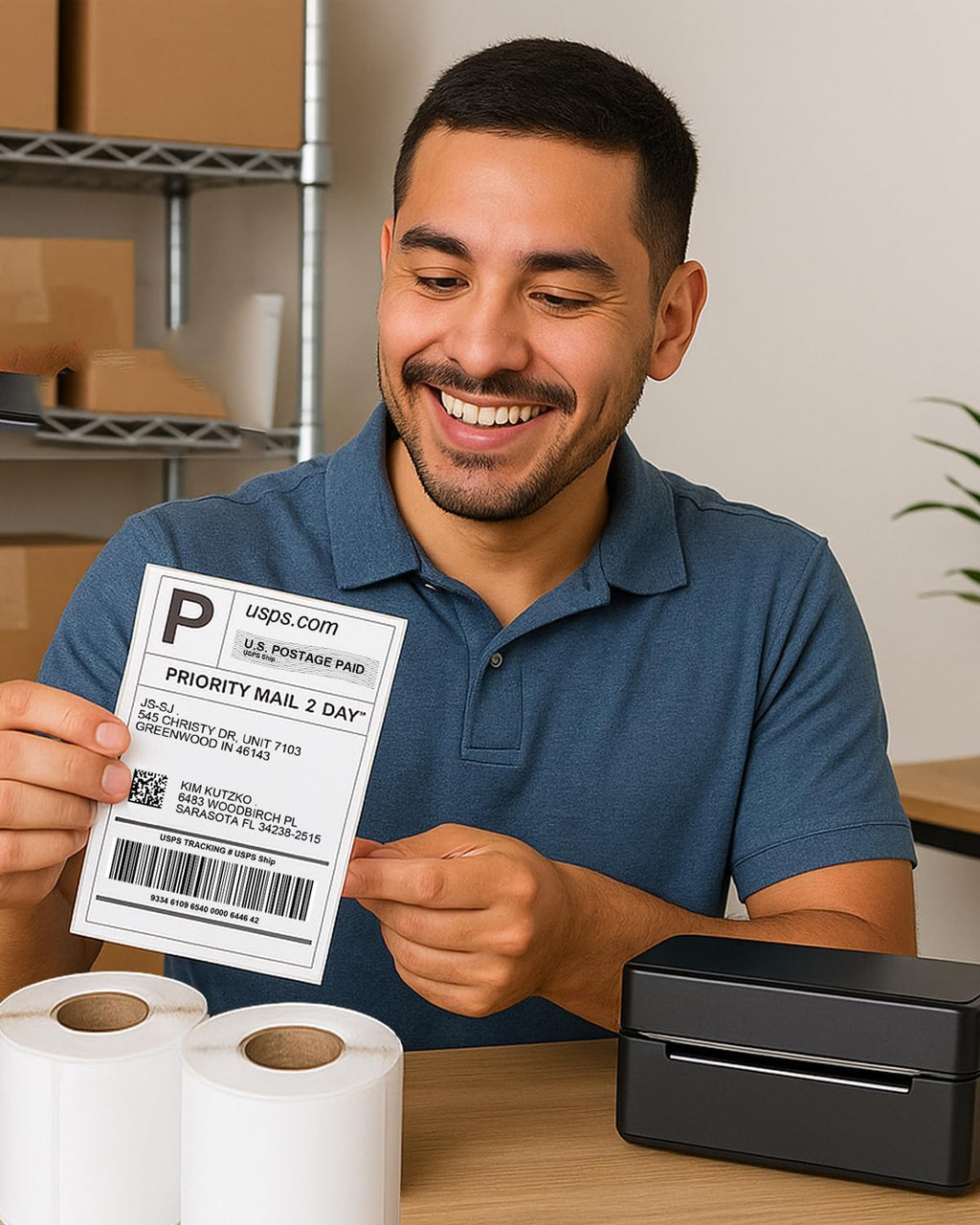 4x6 Thermal Labels Roll – 10 Rolls, 250 Labels/Roll – Shipping Labels 4x6, Perforated & Strong Adhesive - Commercial Grade Thermal Printer Labels for Shipping and Mailing - Image 6