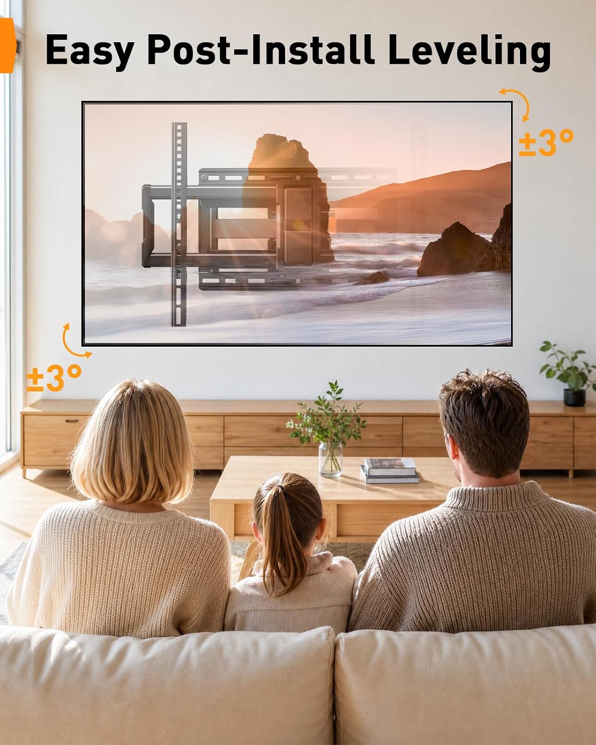 Perlegear TV Wall Mount Full Motion for 42–97 inch TVs up to 132 lbs - Image 7