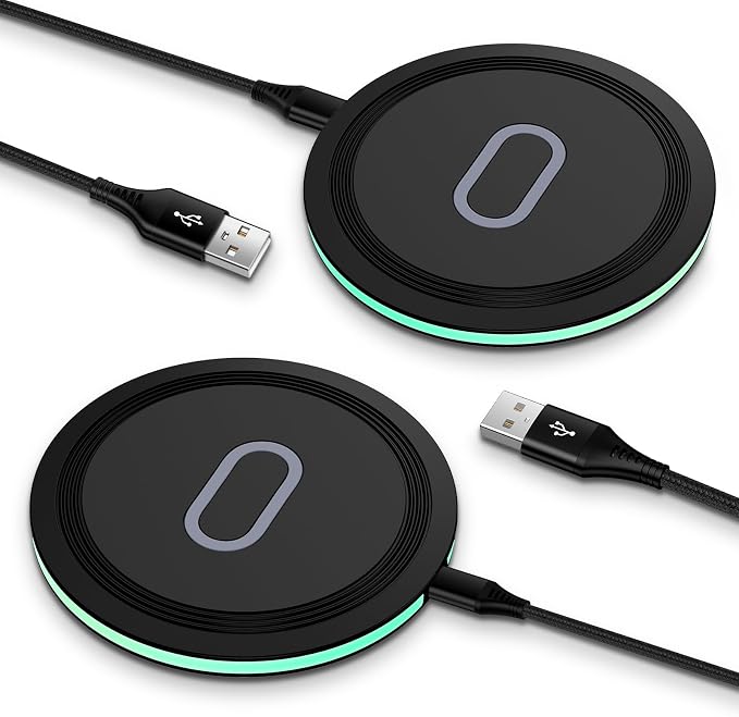Samsung S26 Fast Wireless Charger Pad, 2 Pack 15W Wireless Charging Station | for Galaxy S25 FE S25 Edge S25 Ultra S24 S23 Z Flip8 Z Fold7, iPhone 17e 16 15 14 13 12 Pro Max,Pixel 10a 9a Pro Fold 8a 7a by JoHouer