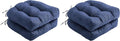 IPYNBAP Outdoor Chair Cushions Set of 2, Patio Chair Cushions with Ties, 19x19+5” Tufted Outdoor Seat Cushions, Waterproof Patio Furniture Cushions, Outdoor Dining Chair Pads, Navy (Pack of 2) by IPYNBAP