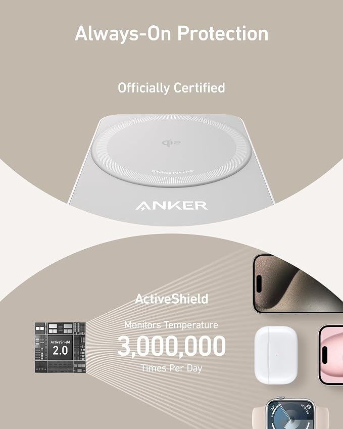 Anker MagGo 3-in-1 MagSafe-Compatible Qi2 15W Foldable Charging Station | Qi2-Certified Wireless Charging Stand for iPhone 17 - 12 Series, AirPods, Apple Watch Ultra(Non-Battery, Adapter Included) - Image 7