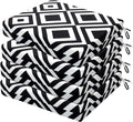 HARBOREST Outdoor Chair Cushions Set of 4, Water Resistant Patio Chair Cushions with Ties, Square Corner Outdoor Seat Cushions for Patio Furniture, 18.5"x16"x3", Black/White Diamond by HARBOREST