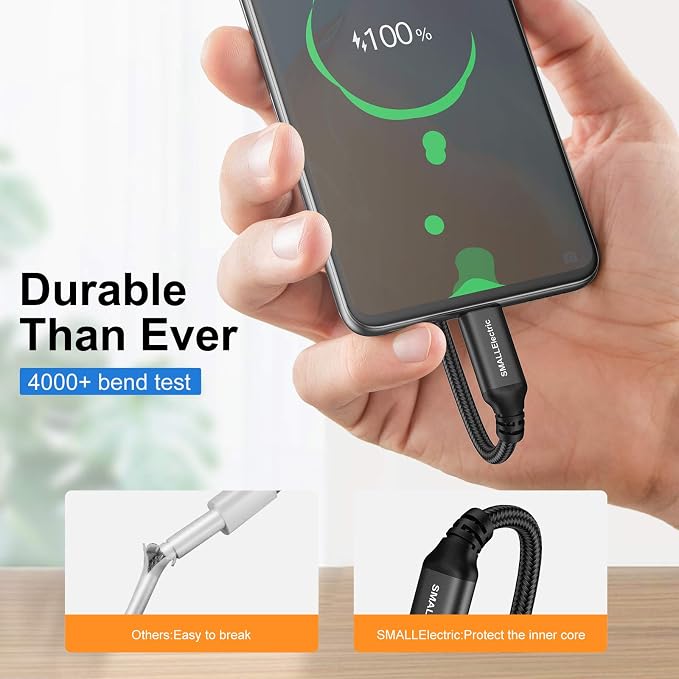 USB C Cable 10FT 5 Pack, USB A to Type C Fast Charger Cord | Extra long 10ft braided USB A to C charging cords for iPhone 17 16 15, Samsung Galaxy, LG and Type C devices.(Black) - Image 2