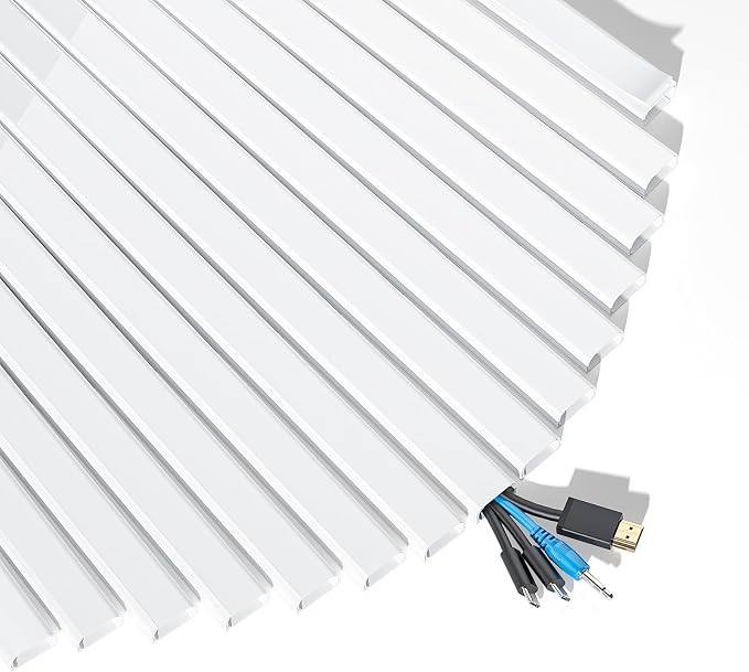 Yecaye 235in Wall Cord Hider for 2-3 Cords, W1.18in H0.63in, White | Large Cord Covers for Wires on wall, On-Wall Cord Cover Cable Concealer - Image 7