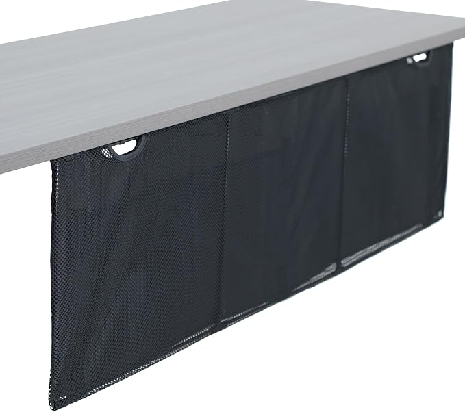 VIVO Black 48 inch Under Desk Privacy and Cable Management Organizer Sleeve, Wire Hider Kit Panel System, DESK-SKIRT-48 by Unknown