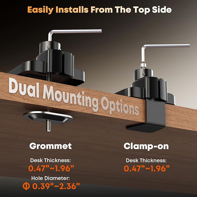 PUTORSEN 17-49 inch Premium Aluminum Heavy Duty Dual Monitor Arm for Ultrawide Screens up to 44lbs, Vertical Stacked Dual Monitor Desk Mount, Full Motion Dual Vertical Monitor Mount, VESA 75/100,Black | Stability, Adjustability, Easy Steup, Vertical, S... - Image 6
