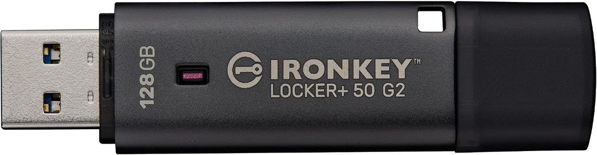 Kingston Ironkey Locker+ 50 G2 128GB Encrypted USB Drive | FIPS 197 | AES-XTS Protection | Multi-Password Security | USB 3.2 Gen 1 | IKLP50G2/128GB by Kingston