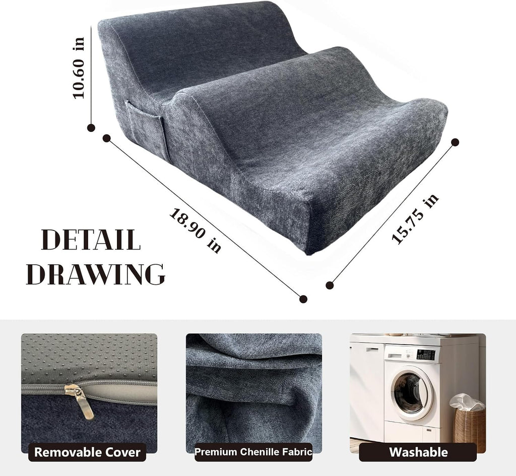 Work Foot Rest Under Desk,Comfort Foot Rest for Couch (Light Gray, 002) - Image 4