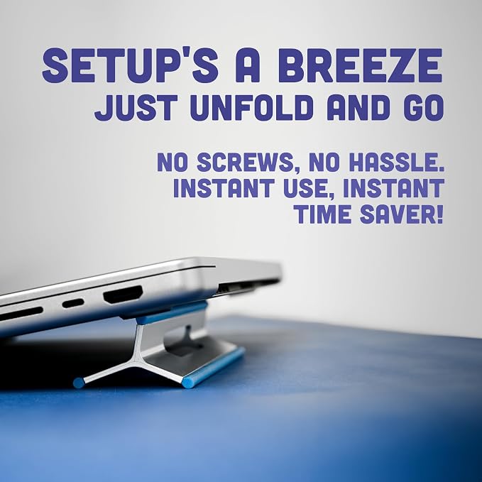 Steepy (2 Pack) - Portable Electronic Device Stand - Lightweight Laptop Stand for Laptops, Smartphones, Tablets, Projectors - Recycled Plastic - Posture Perfection - Cooling Ventilation - Blue Ocean - Image 5