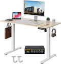 40 x 24 Inch Height Adjustable Standing Desk, 3 Presets, Natural | 40 x 24 in Desktop, 28.3–46.5 in Height, 2+3 Controls, ≤45 dB, 154 lb Capacity, 2 Hooks by GamorkLLC