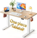FEZIBO One-Piece Standing Desk, 48"x24" Seamless Tabletop Electric Height Adjustable for Home Office, Study Rooms & Multi-Device Workstations, Maple by FEZIBO