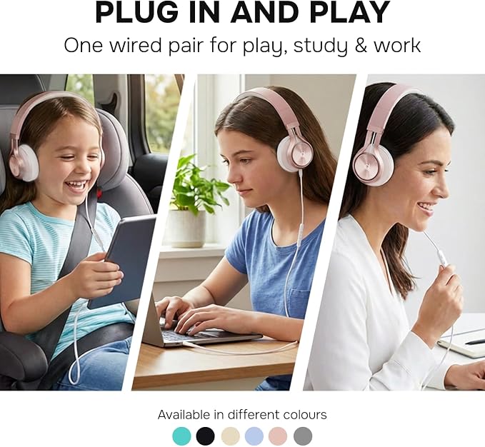 ARTIX Wired Headphones for Kids & Adults - Built-in Mic & Volume Control, Kids Headphones for School & Travel, Girls Head Phones for Computer, iPad, Chromebook, Tablet, Smartphone with 3.5mm Aux Cord - Image 2