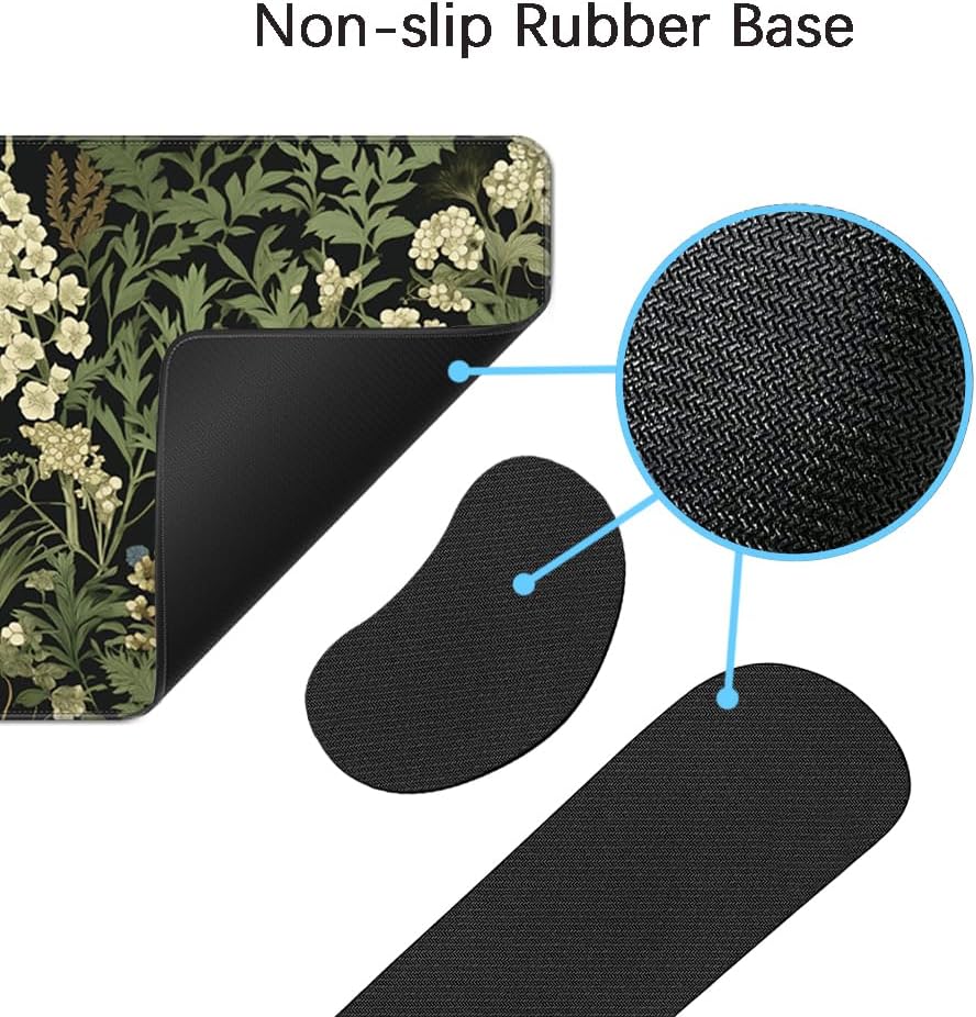 Desk Mat, Large Gaming Mouse Pad with Wrist Rest, 4 in1 XXL Mouse pad+Keyboard Wrist Rest+Mouse Pad Wrist Support+Cup Coaster Set, Ergonomic Desk Pad for Home Office,Weeds - Image 5