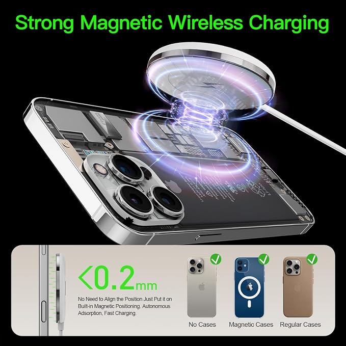 New for MagSafe Charger: Magnetic Wireless Charging Pad for iPhone 17 16 15 14 13 12 Series AirPods 4-2 Pro, Strong Magnet, with PD20W Charging Block, Ultra-Thin Portable【 1 Pack 5FT】 - Image 9