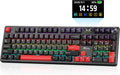 RK ROYAL KLUDGE S104 Wireless Mechanical Keyboard with Screen & Metal Knob | 101 Keys Full Size Top Mount RGB Gaming Keyboard, 8000mAh Battery, Tri-Mode BT/2.4GHz/USB-C, Hot Swap Custom Linear Switch by RKROYALKLUDGE
