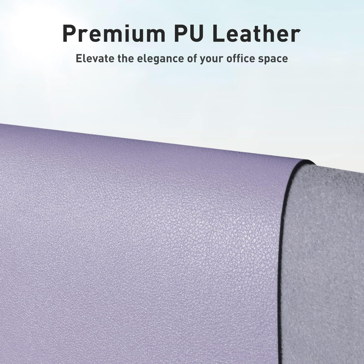 Leather Desk Pad Protector, Mouse Pad, Office Desk Mat, Non-Slip PU Leather Desk Blotter, Laptop Desk Pad, Waterproof Desk Writing Pad for Office and Home (48"x17", Lavender) - Image 2