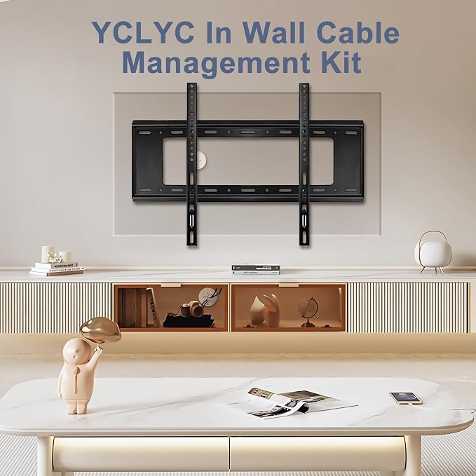 3in TV Cable Hider Wall Kit, YCLYC Large TV Cord Hider for Wall Mounted TV | TV Cord Covers for Wires on Wall Kit, Behind in Wall Cable Management Kit, Off White TV Wire Hider for Wall (2Pack) - Image 6