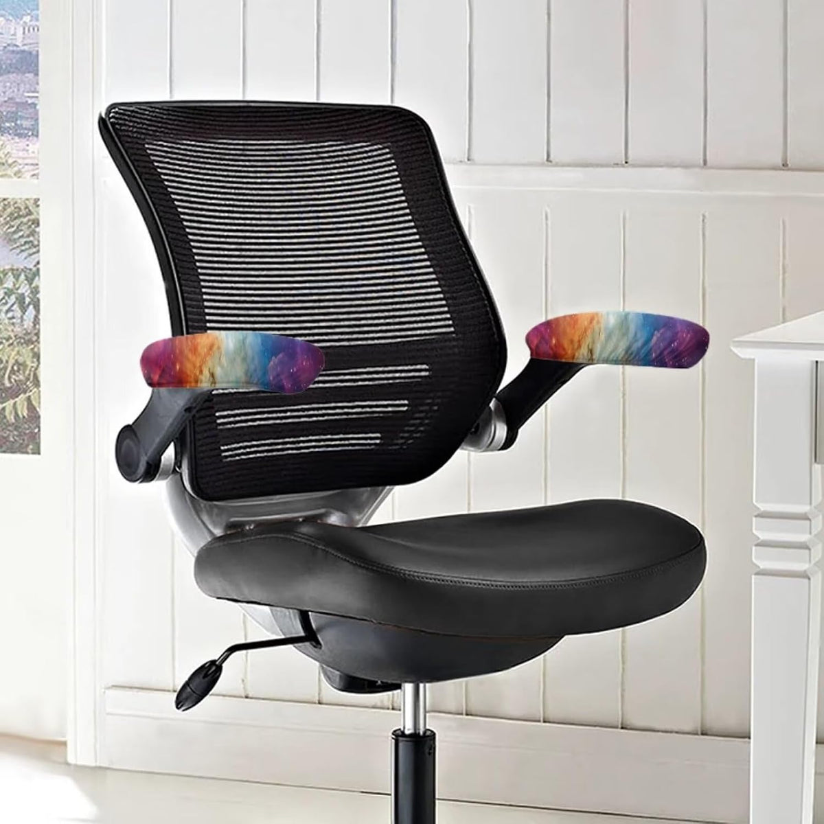 2Pcs Office Chair Arm Cover, Starry Sky Print Chair Armrest Covers, Office Seat Hand Rest Protector, Elastic Skin Friendly Computer Arm Protectors - Image 2