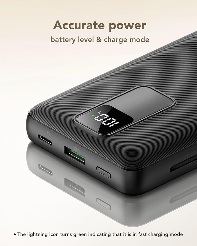 charmast Portable Charger Built-in Wall Plug & Cables, 20000mAh Power Bank | International Travel Battery Pack for iPhone 17/16/15 Samsung Android, Flight-Approved, 20W Fast Charging, 100-240V AC input - Image 6