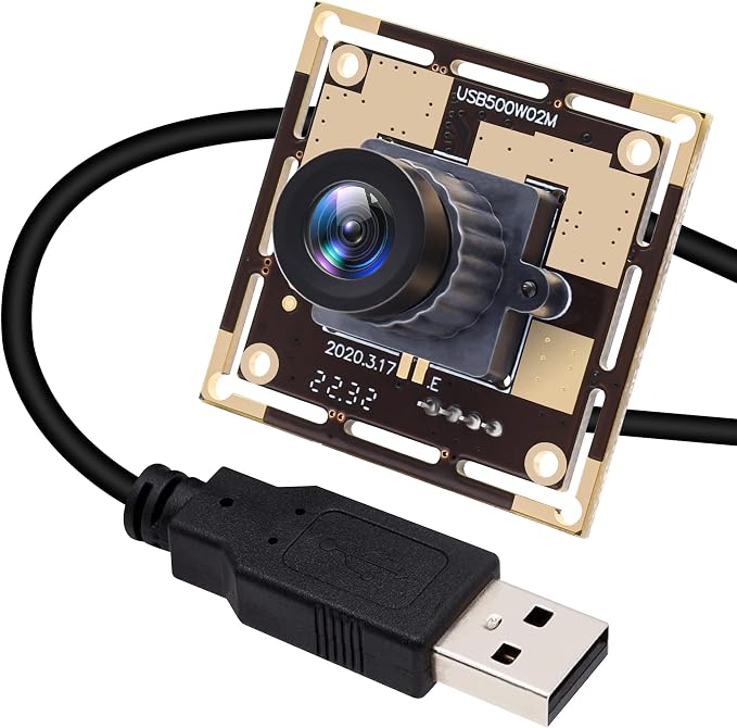 ELP 5mp USB Camera Module for Computer Industrial Machine Vision Webcam | 2.1mm Lens Wide Angle PC Camera for Windows Linux Android, Mac, UVC USB2.0 Lightburn Camera for Laptop, Computer, Jetson Nano by ELP
