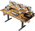 Veken 63x28 in Electric Standing Desk with Drawers, Adjustable Table, Brown | Stand up Computer Desk for Home Office, Work & Study, with Storage, 3 Memory Presets, Cable Organizer, Hook, and Quiet Lift. by Veken