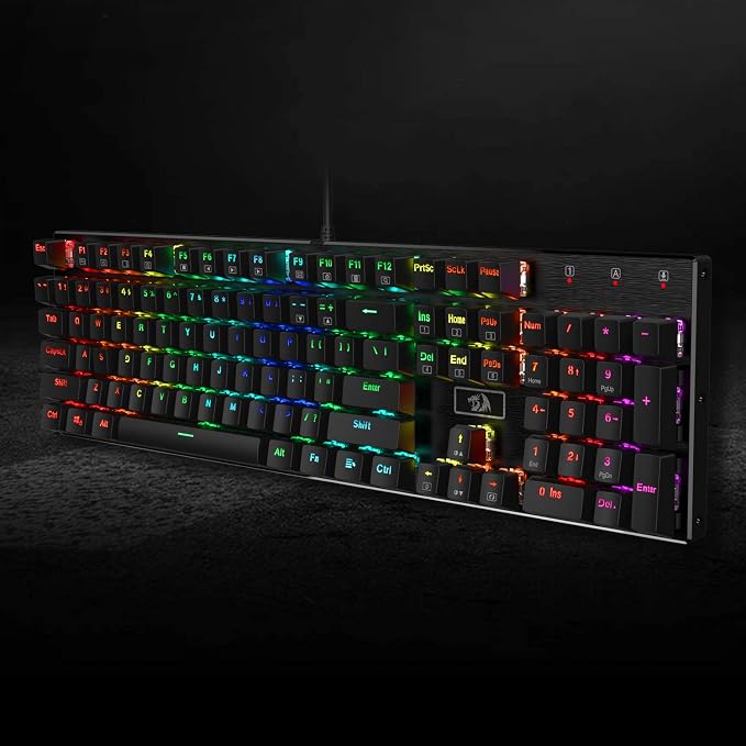 Redragon K556 Wired RGB Mechanical Gaming Keyboard, 104-Key Aluminum Board | Rock-Solid Metal Build, 20 Backlits Immersive ESports Vibe, Hot-swap Comfortable Tactile Brown Switch for Long-Time Typing - Image 8