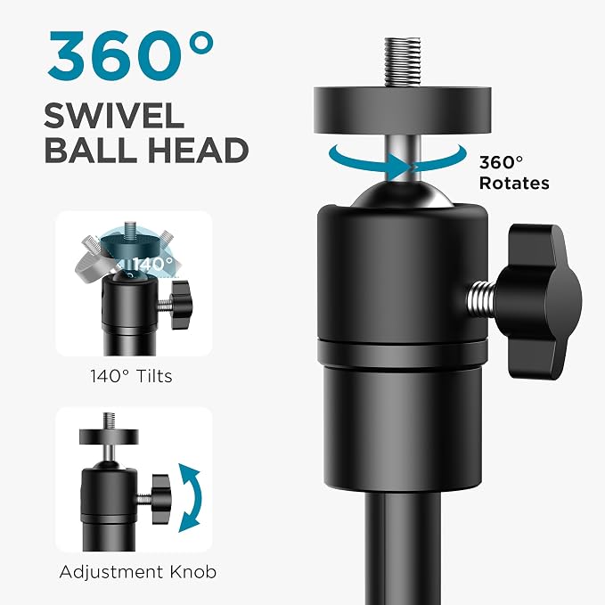InnoGear Webcam Stand, Telescopic Mount Vlogging Stick with Phone Holder | for Logitech Webcam C922 C930e C920S C920 C615 C960 C920x BRIO 4K NexiGo N60 Eye-Level Framing, Rock-Solid Stability - Image 5