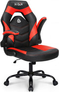 N-GEN Gaming Gaming Chair, Lumbar, PU Leather, Flip-Up Arms, Classic Red by NEO CHAIR