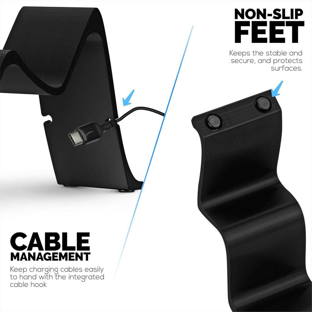 Desktop Dual Game Controller Stand Holder – Stylish, Minimal Wave Design, Suitable for PS5, Xbox, Switch, PC & Retro Gamepads - Image 5