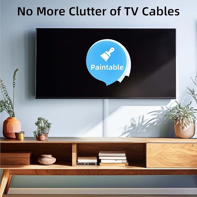 Delamu 28.4in Cord Hider, Cord Covers for Wires on Wall, Large Cable Hider, Wire Covers for Cords, Wire Hiders for TV on Wall, Paintable Cable Cover Cable Management, W1.18 H0.6in, White - Image 4